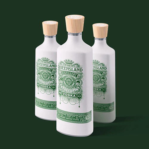 Логотип, Дизайн этикетки, Дизайн упаковки, Widakk Design, Queensland Distillery, Botanical Vodka