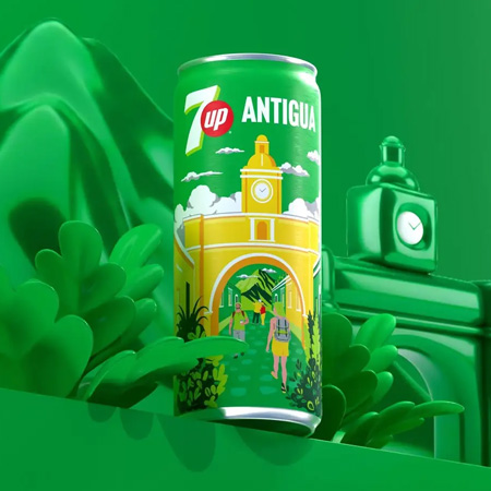 7UP выпустил коллекционную серию банок, посвящённую четырём знаковым местам Гватемалы